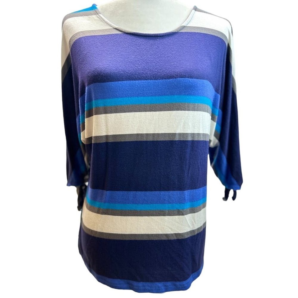 Bobeau Cold Shoulder Tie Sleeve‎ Top Women Size M Rayon Blend